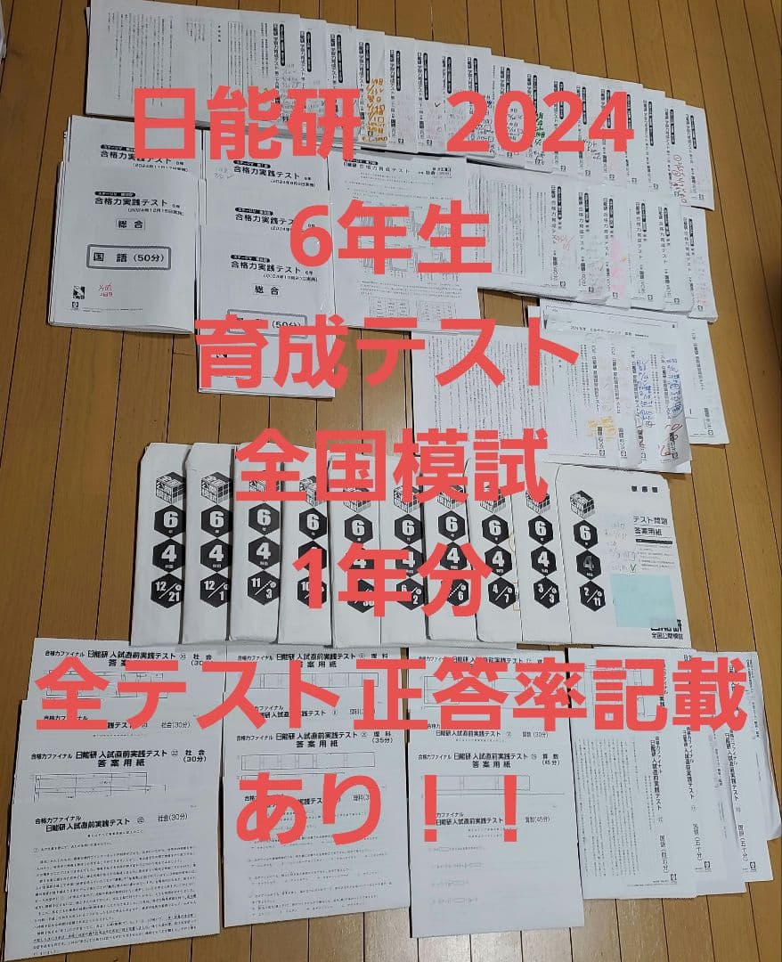 2024年　日能研　6年生　テスト　1年分　全国模試　育成テスト 日能研6年生】公開模試第6回（6月26日）の出題内容 - ちゅりぷ子の