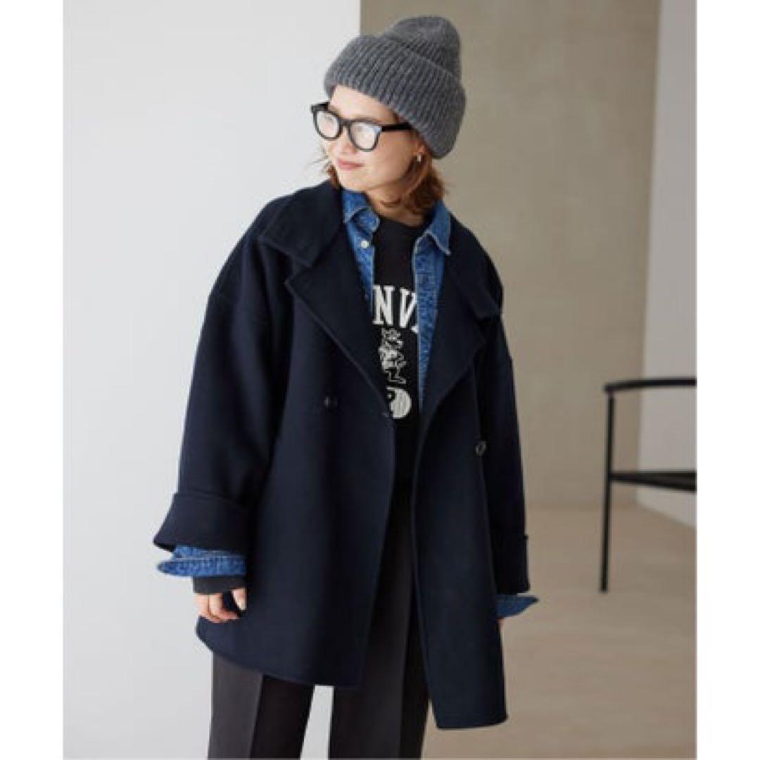 スローブイエナ　ダブルフェイス　スタンドコートsouple wool 2024 SLOBE IENA｜《WEB限定/追加》souple woolダブルフェイススタンド